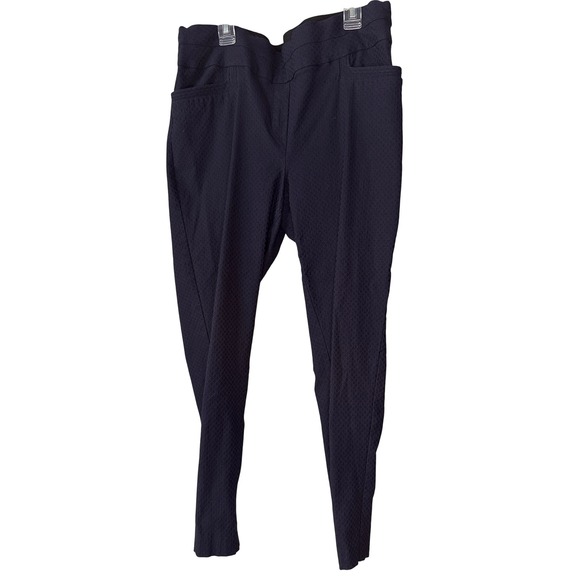 Maurices Pants - Maurices Womens Navy Blue Textured Pull On Stretch Dress Pants Size 18 REG